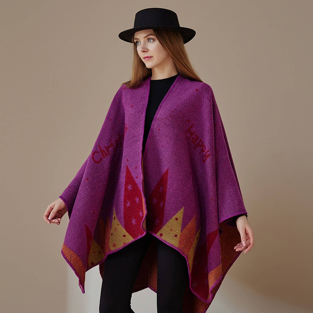 CAPE IMITATION CASHMERE SLIT THICKENED CAPE_CWASC2216