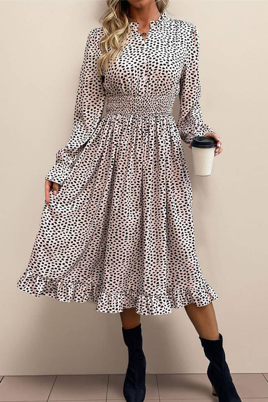 CWDMD4489_SPRING AND AUTUMN LONG SLEEVE LEOPARD PRINT DRESS