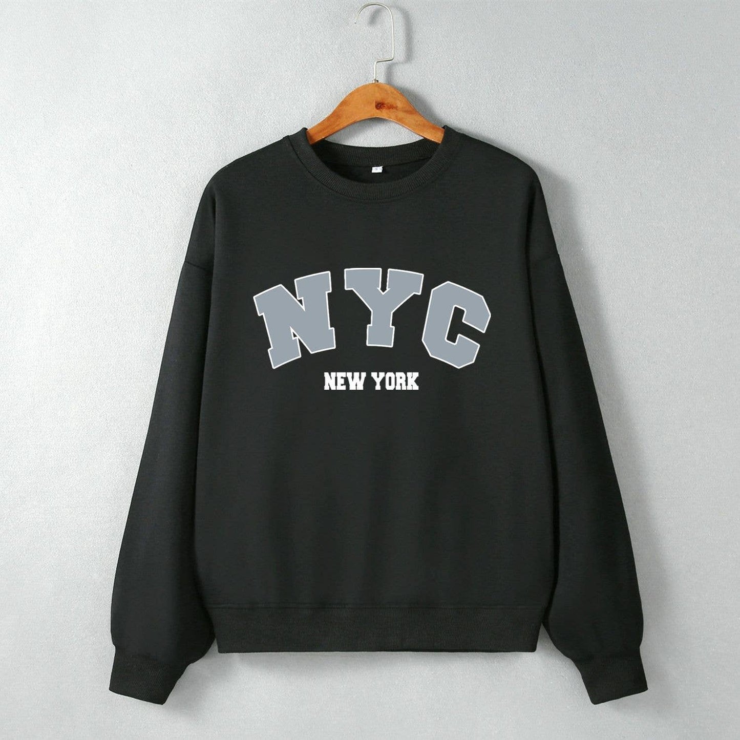 Basic round-neck printed sweatshirt