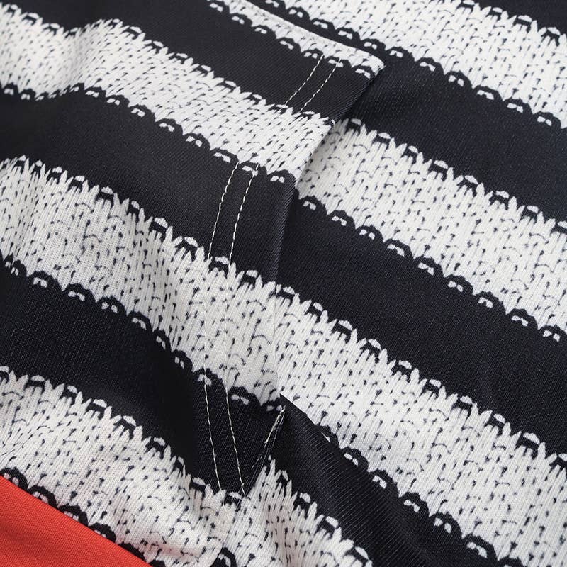 STRIPED SPLICED PULLOVER HOODED CASUAL HOODIE