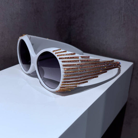 VINTAGE ROUND HAND-SET DIAMOND SUNGLASSES