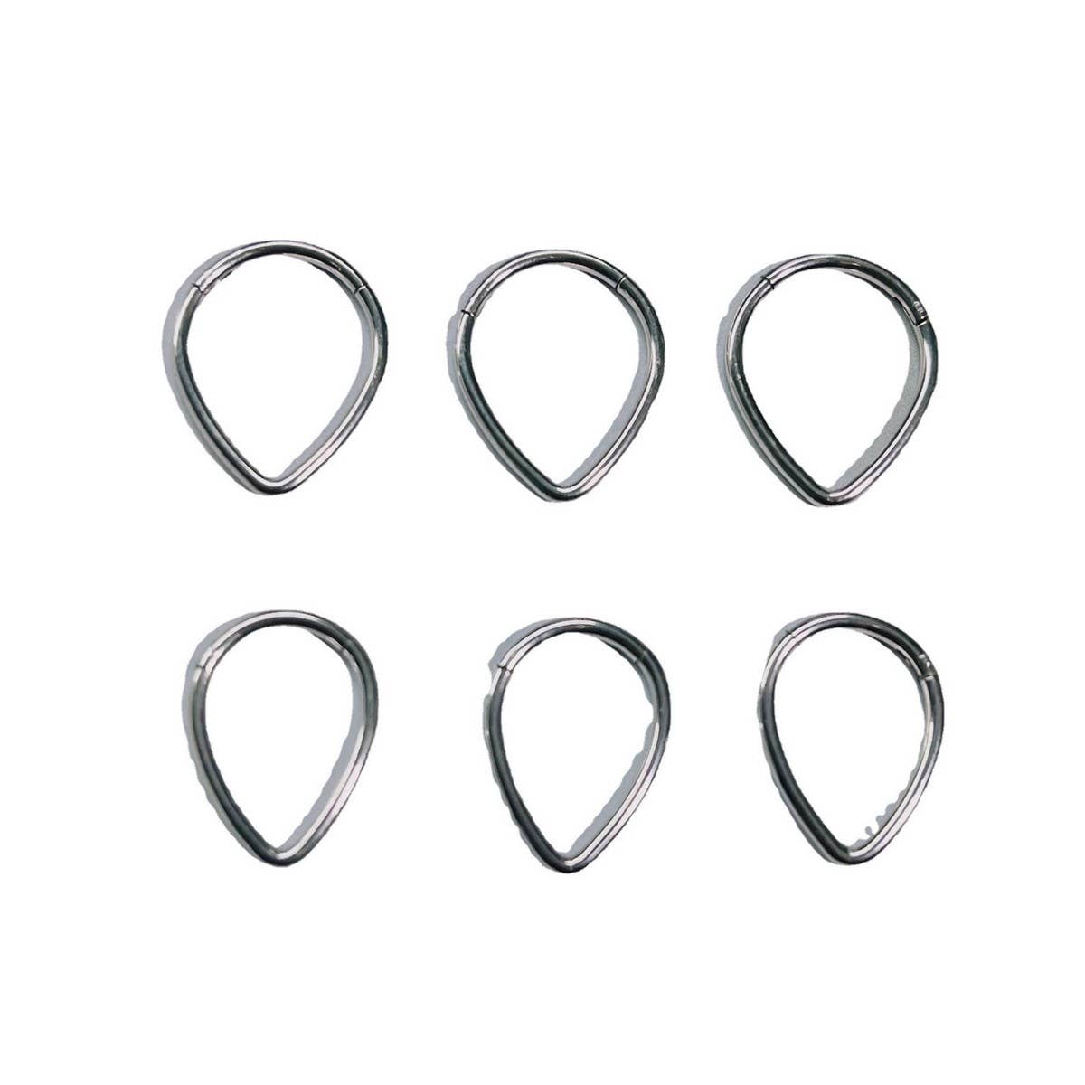 Teardrop Geometric Nose Ring in Stainless Steel