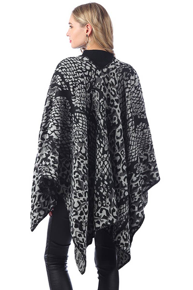 LEOPARD PRINTING SHAWL WRAP CAPE PONCHOS