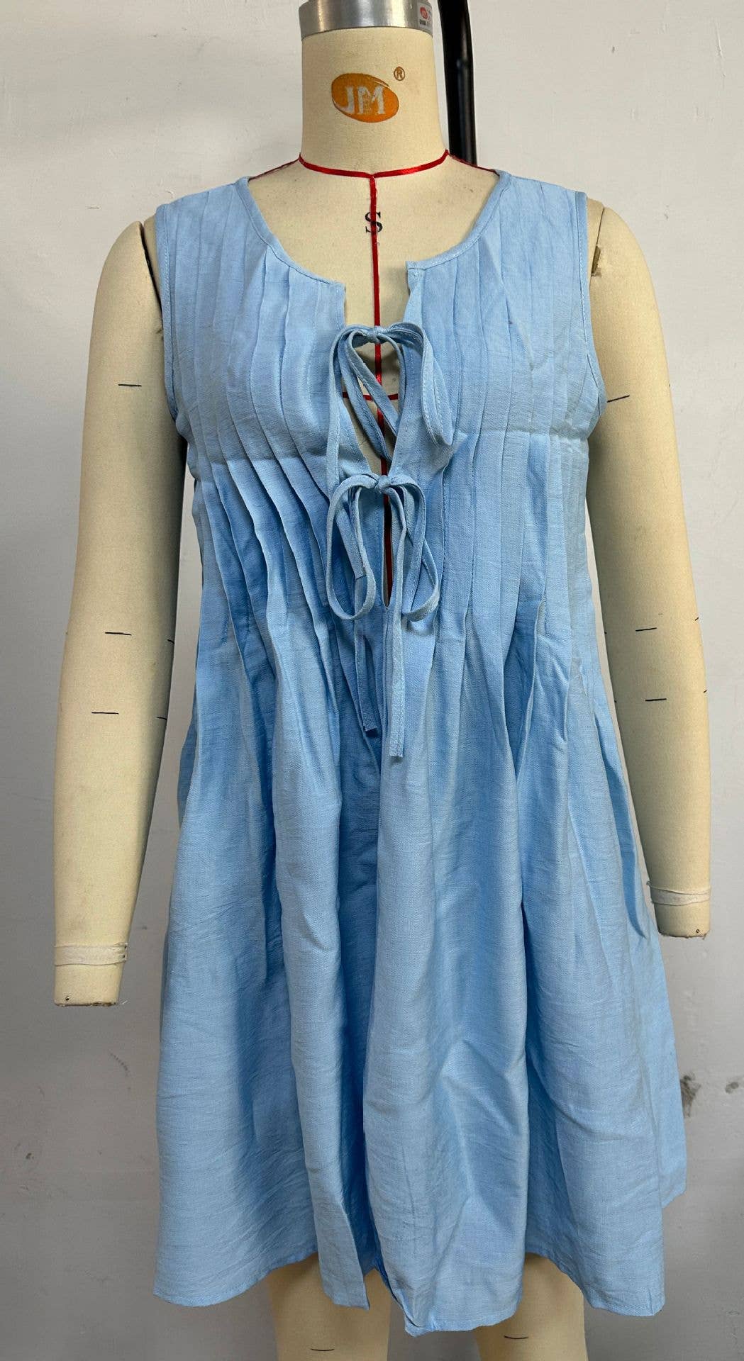 pit V-neck solid color loose vest dress