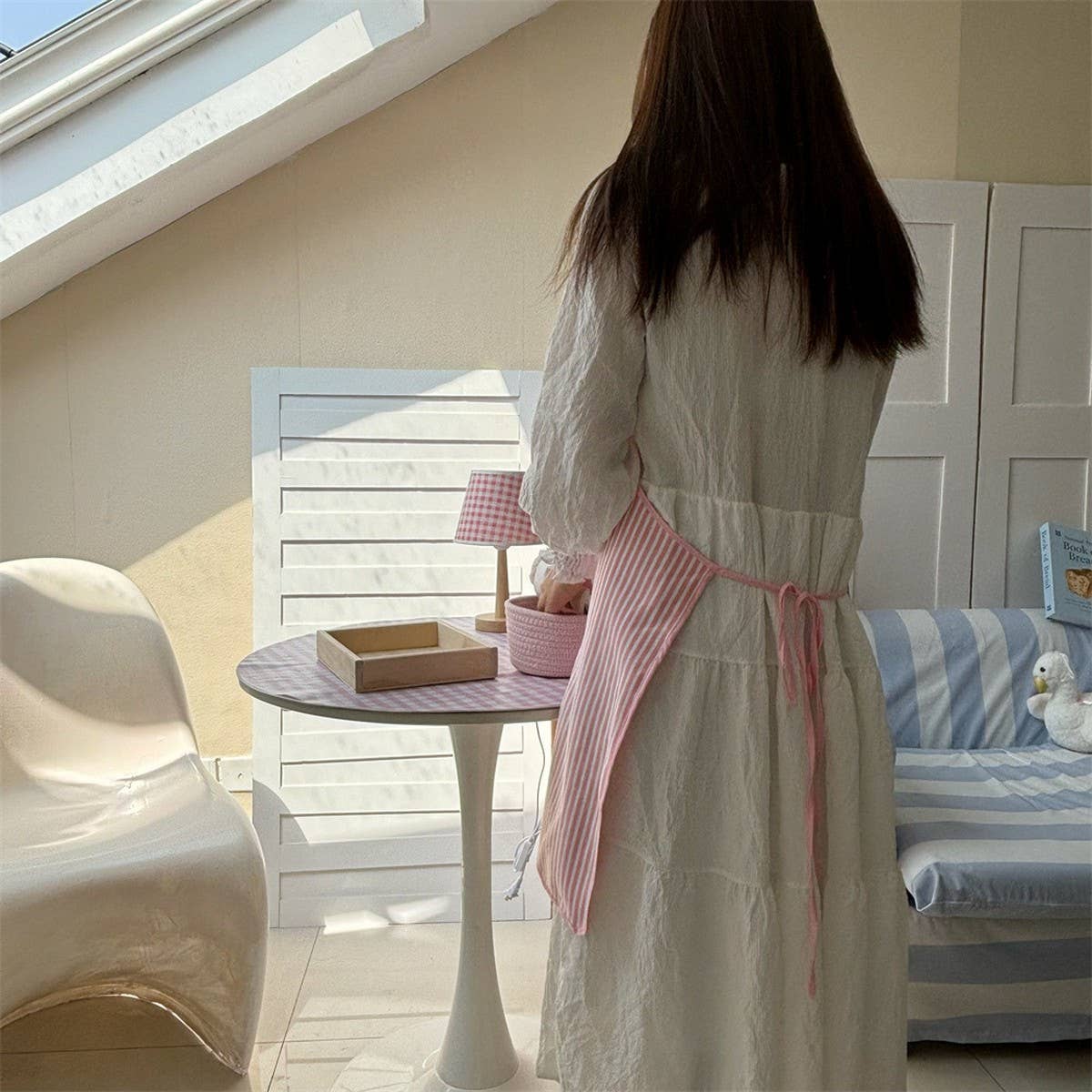 TOWEL FABRIC SMALL FRESH APRON CAFE WORK APRON