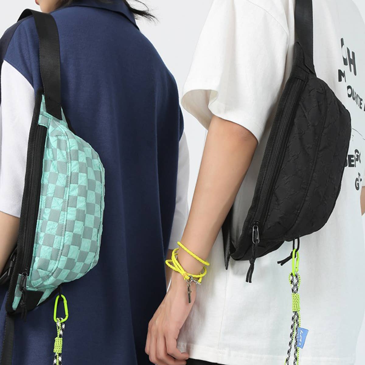 SIMPLE PLAID WAIST BAG SHOULDER BAG_CWAB1604