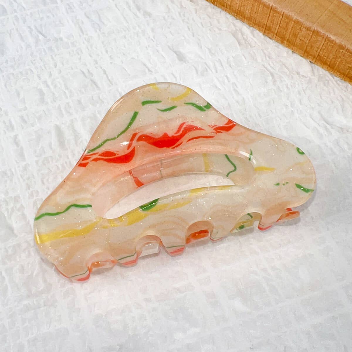 Oil paint-style acrylic gripper hair clips