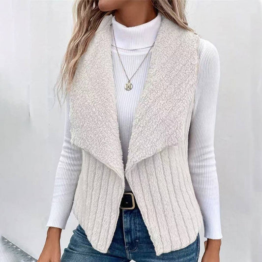 FASHION CASUAL SIMPLE SOLID COLOR SLEEVELESS VEST