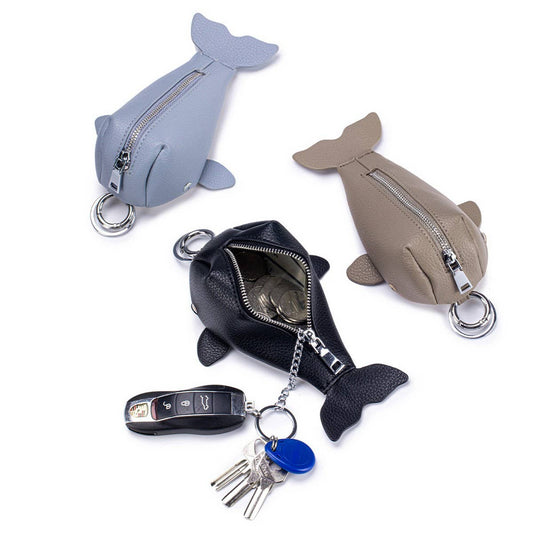 Whale Shaped Portable Leather Key Wallet_CUAB00368