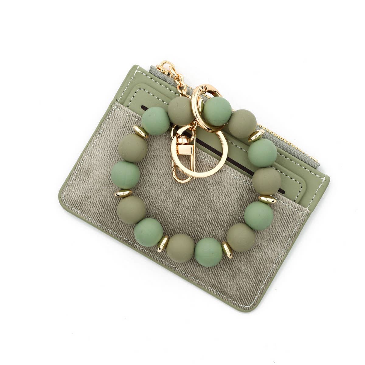 Silicone Bead Keychain Wallet ID Card Holder_CUAB00450