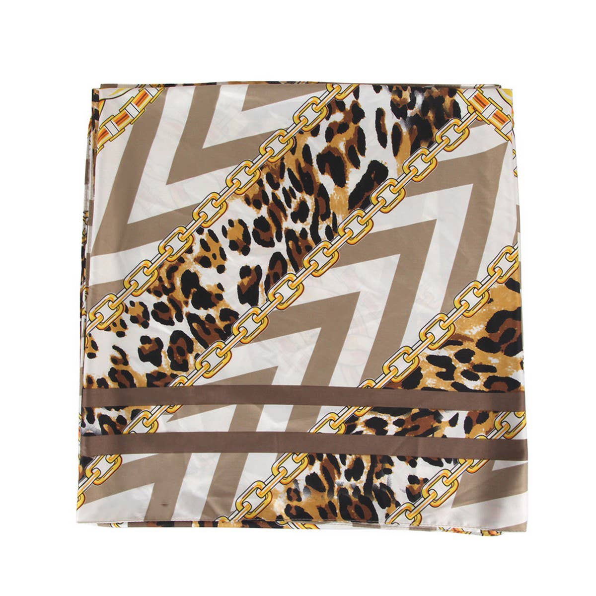 Leopard Chain Twill Square Scarf ? Spring Wrap