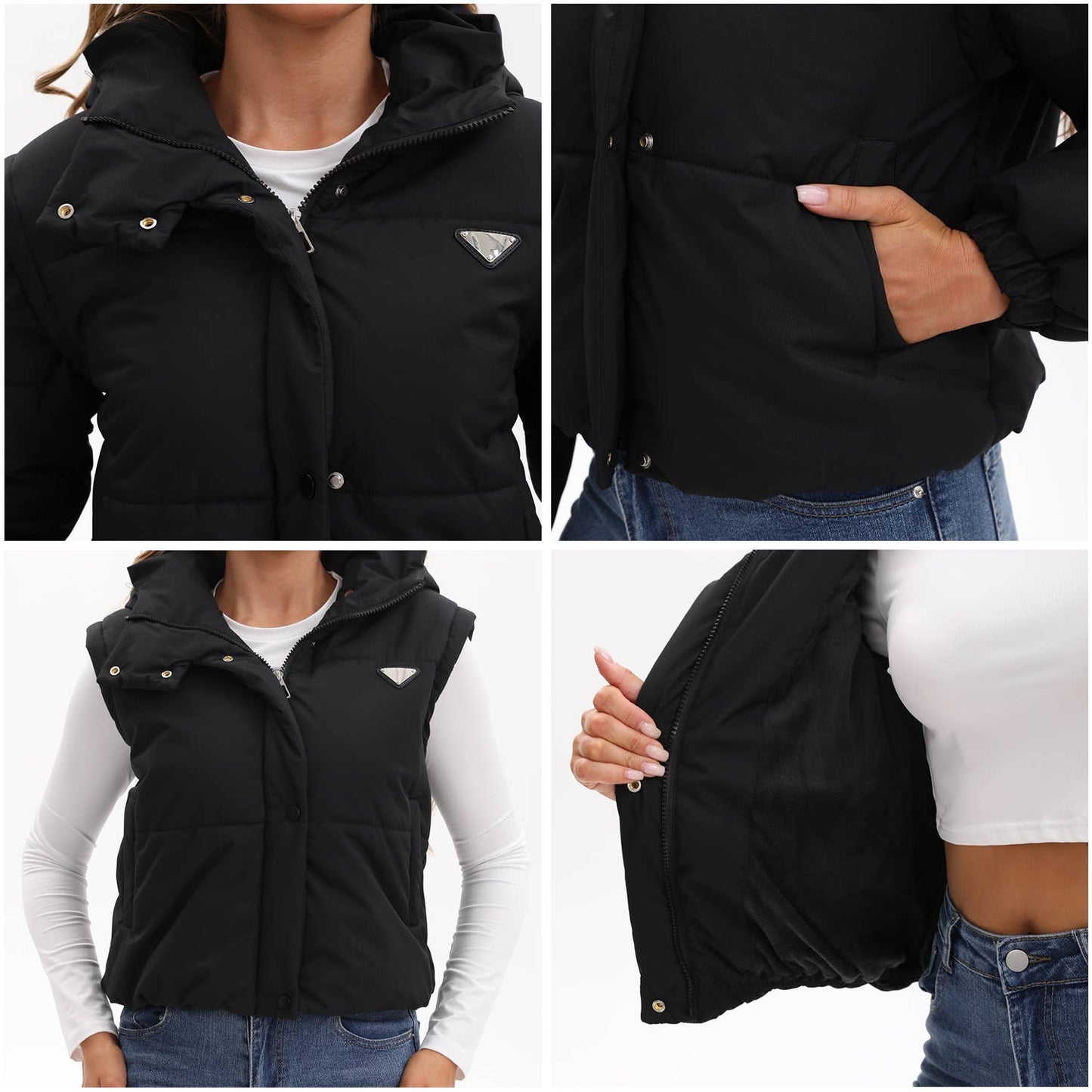 Short and thick breaded cotton-padded jacket