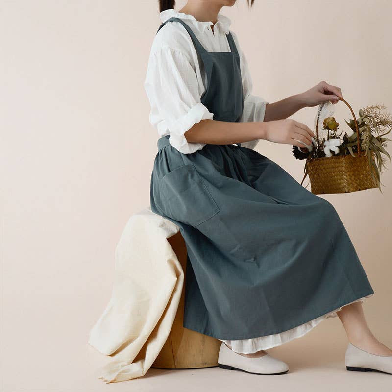 Waterproof cotton linen apron Aprons with pocket