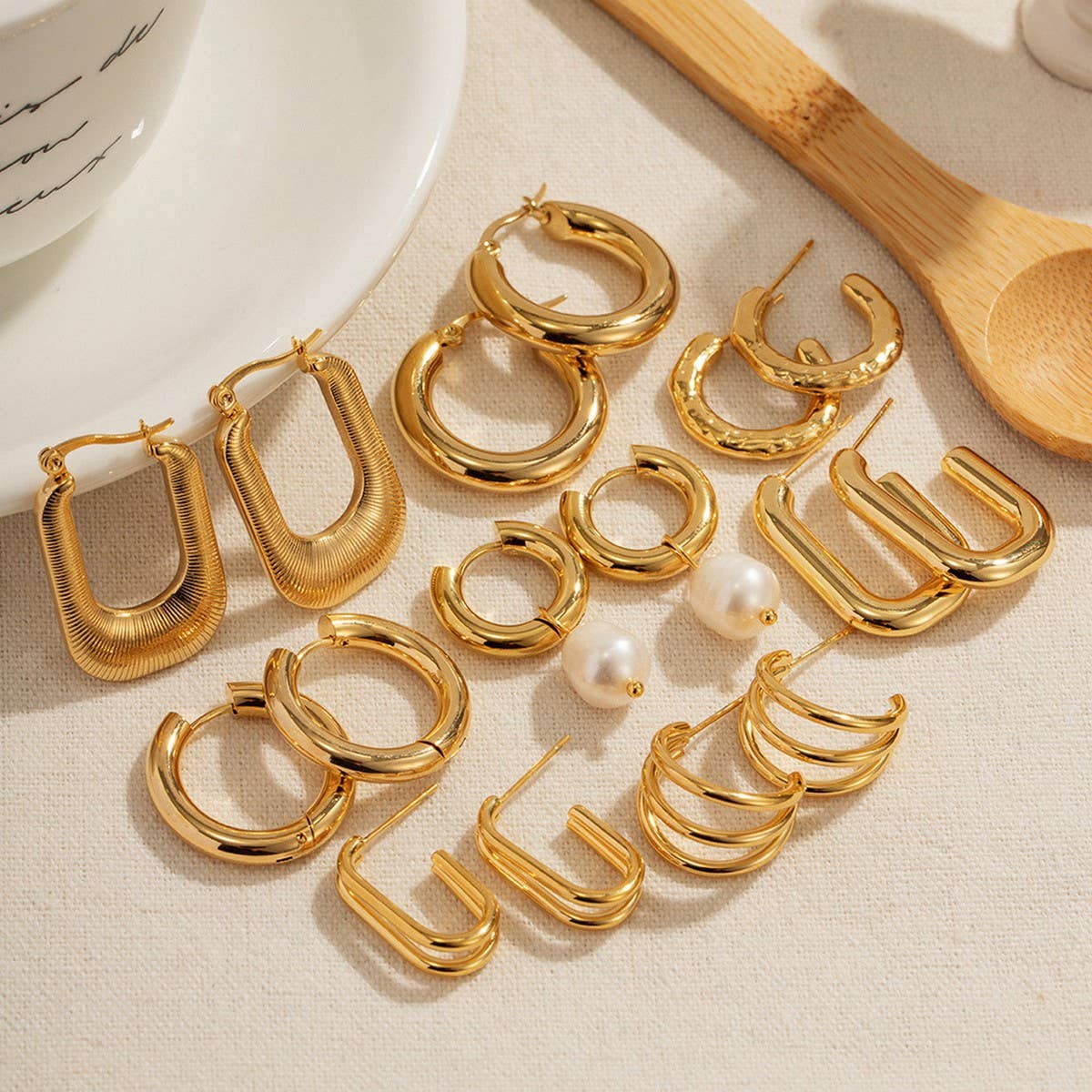 PERSONALIZED HIGH-END GOLD PIGMENT HOOP EARRINGS_CWMM2350