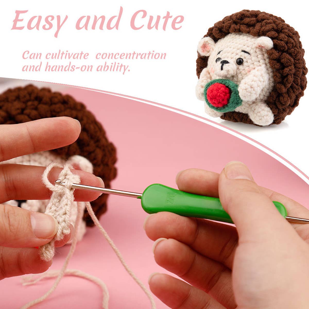 HANDMADE DIY HEDGEHOG CROCHET MATERIAL KIT
