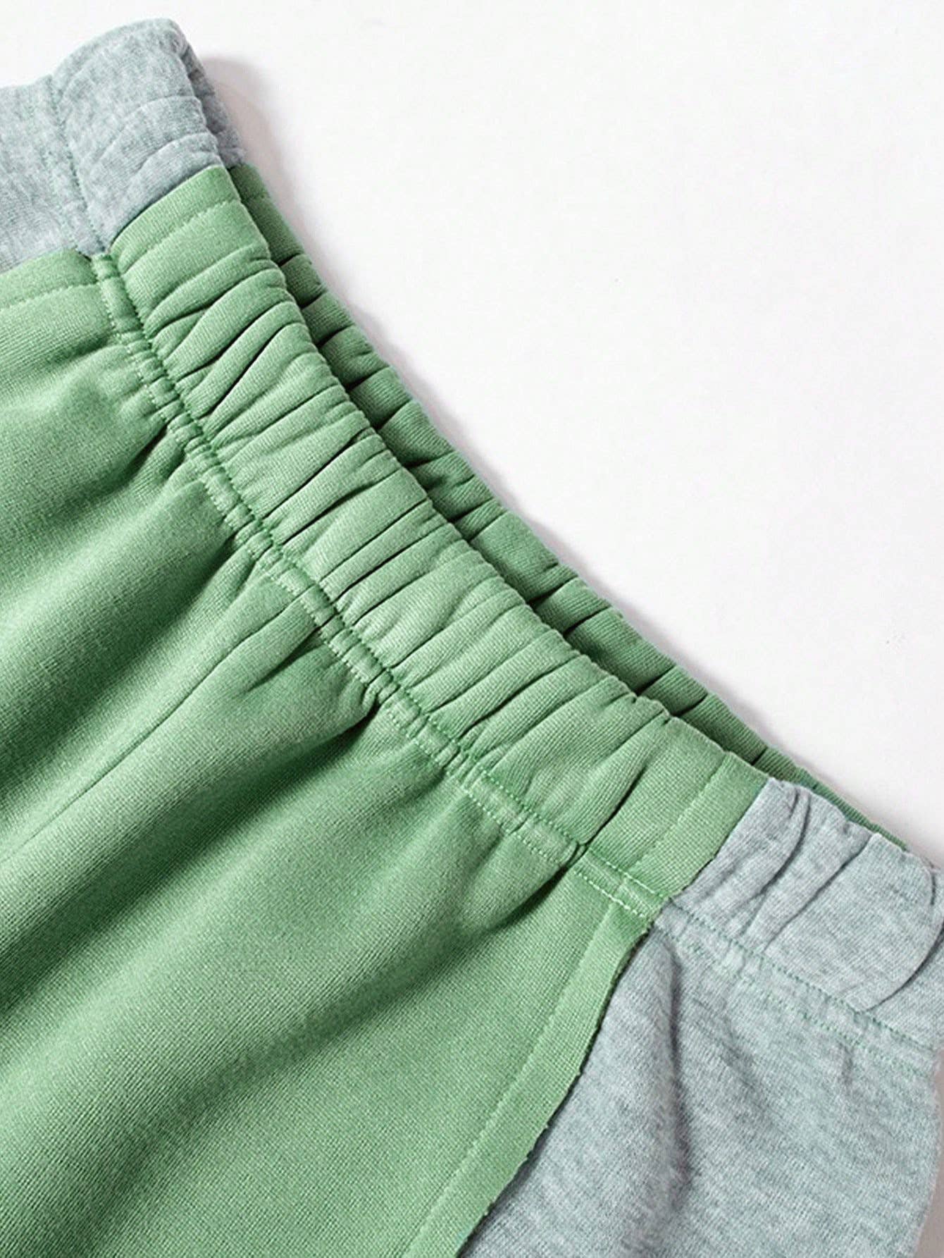 ELASTIC-WAISTED COLOR-MATCHED WIDE-LEG PANTS