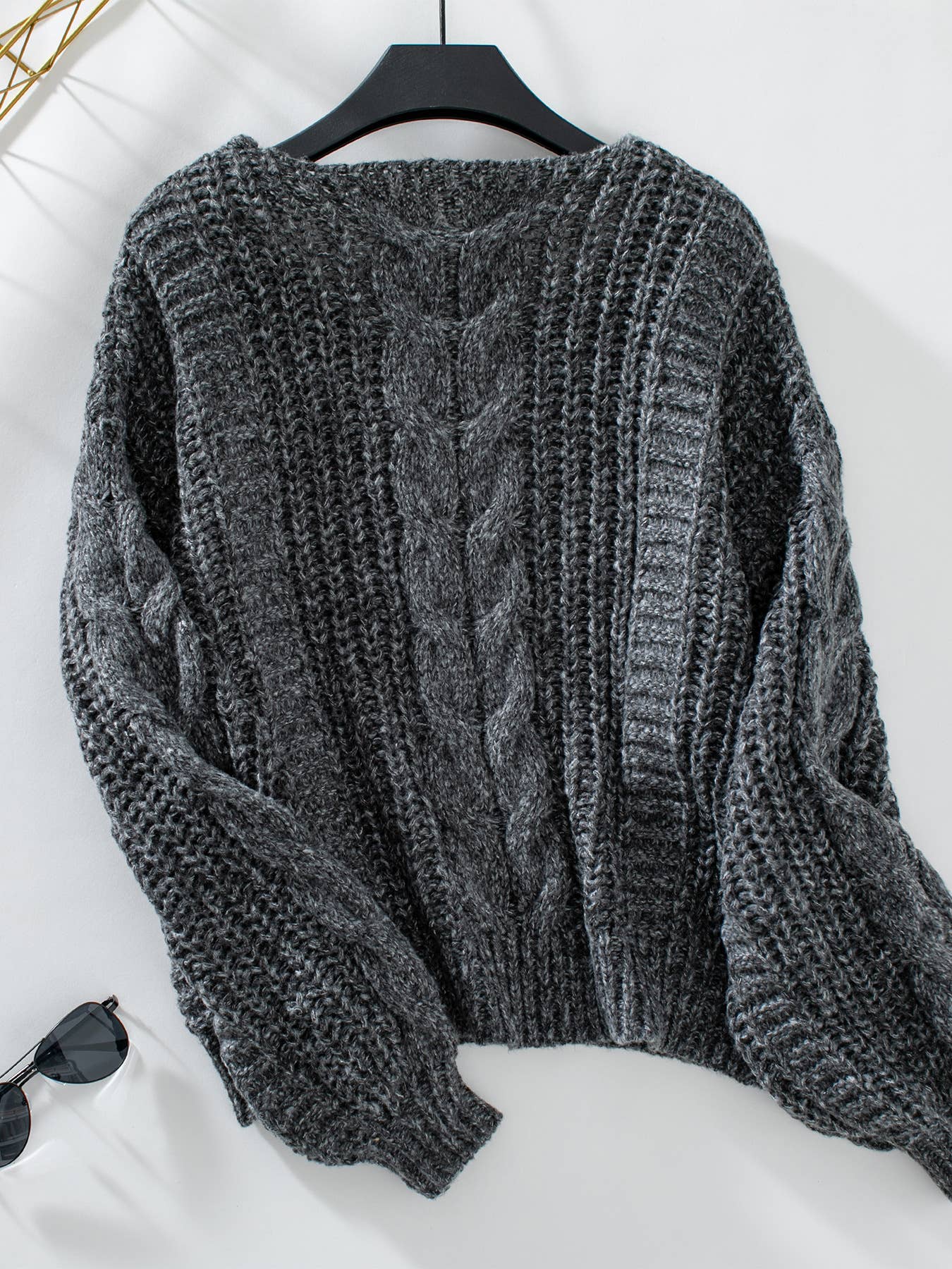 VINTAGE LOOSE LANTERN SLEEVE KINK KNIT