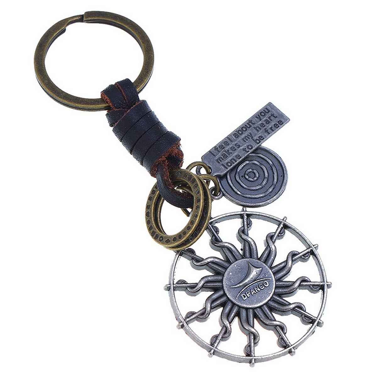 MEN'S VINTAGE BRAIDED COWHIDE KEYCHAIN