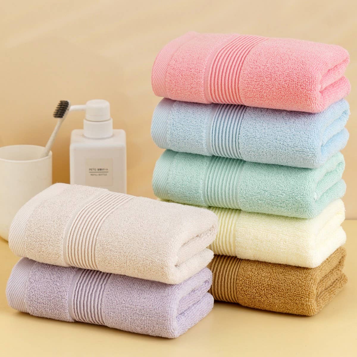 HOUSEHOLD SOLID COLOR THIN SOFT COTTON TOWEL