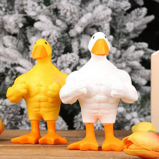 Funny Muscle Duck Resin Garden Ornament_CWMM9873