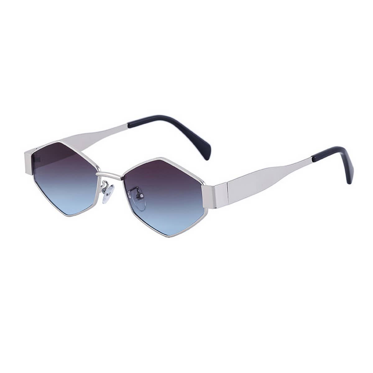 IRREGULAR METAL SUNGLASSES WITH WIDE TEMPLES