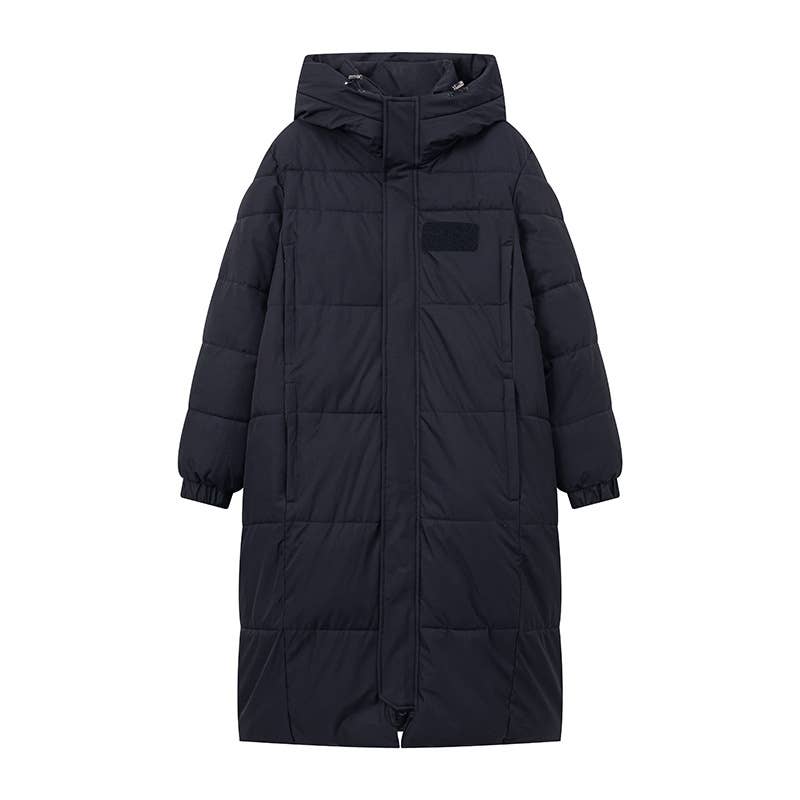 Thick padded jacket long over knee padded jacket
