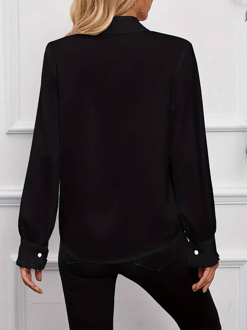 FASHION DESIGN RUFFLED LAYER EMBELLISHED SHIRT