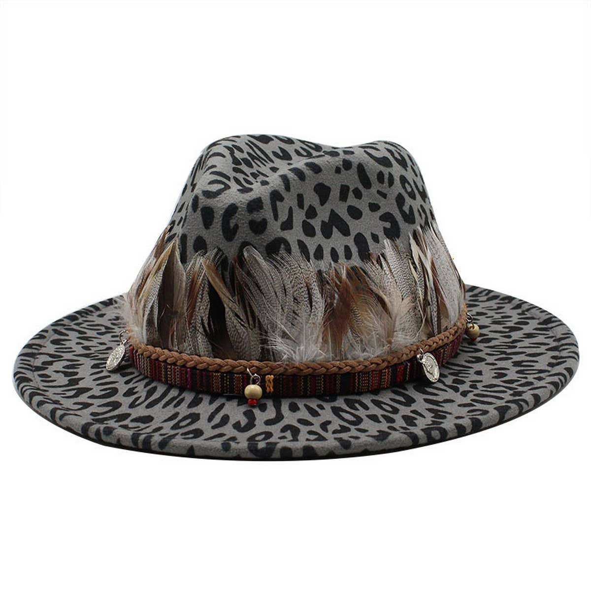 WOOLEN JAZZ HAT TOP HAT FLAT BRIM HAT WIDE BRIM HAT_CWAH2611