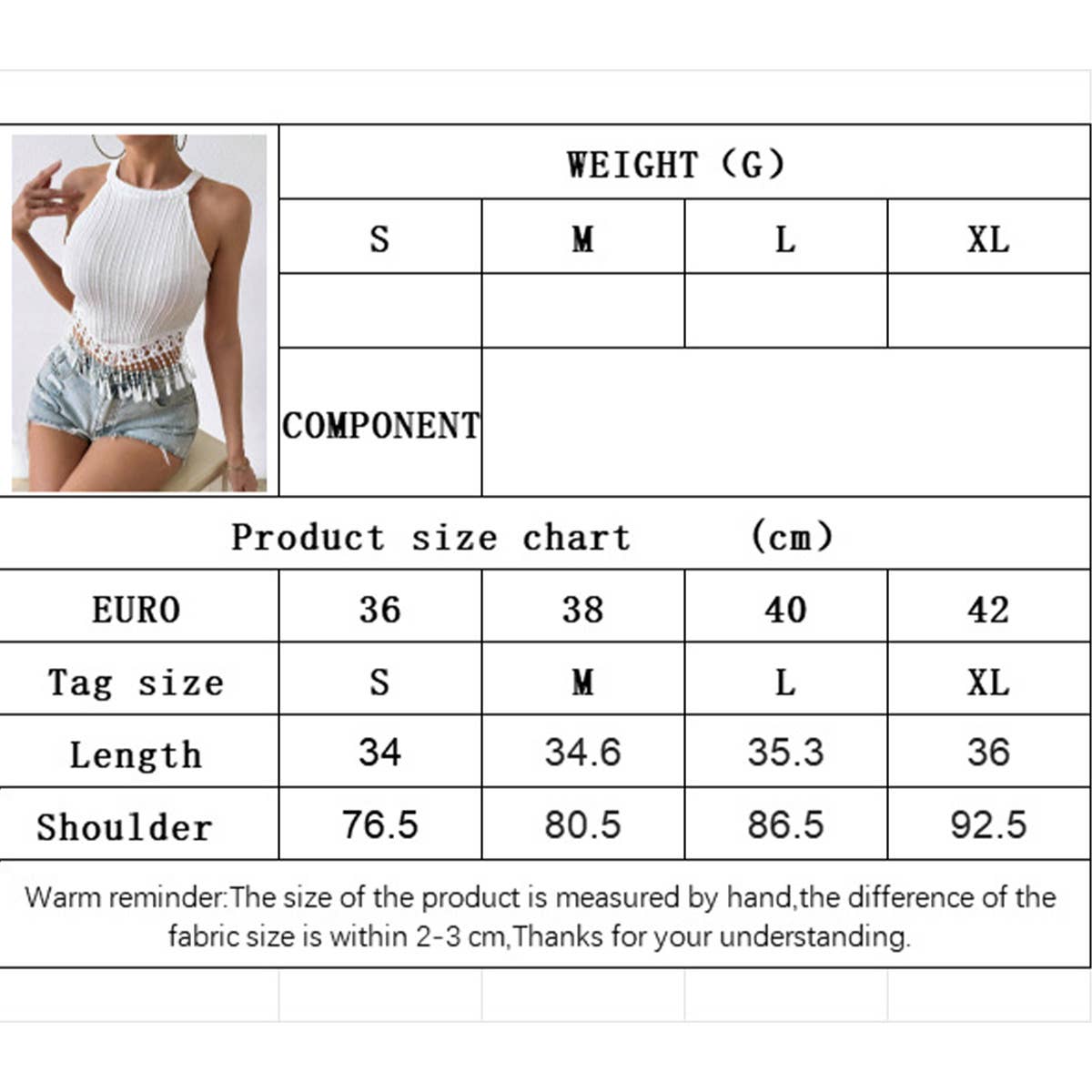 Elegant fringe vest short slimming vest with crop