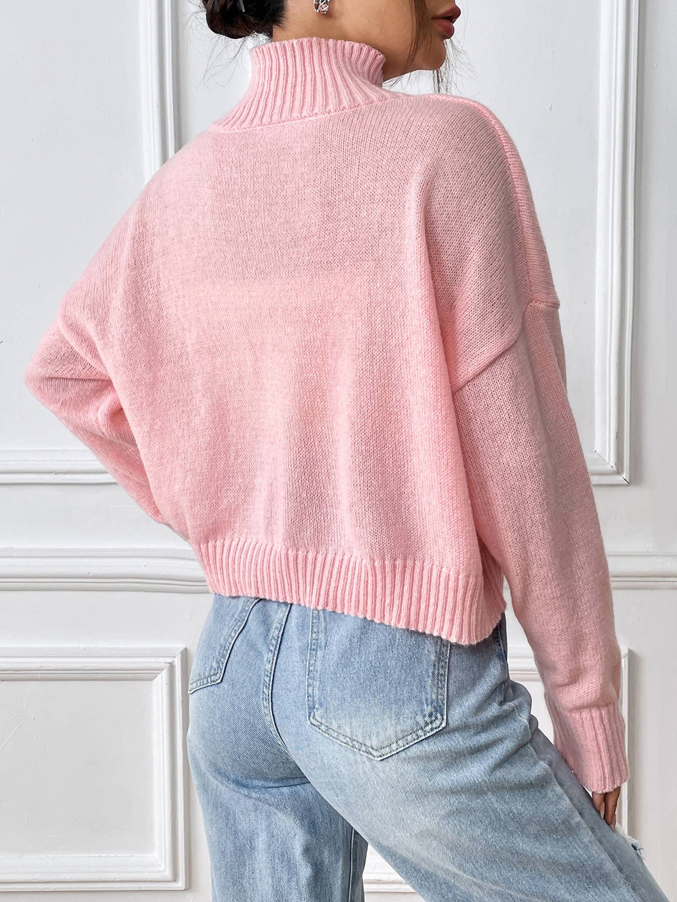TURTLENECK SWEATER SOLID COLOR LOOSE CASUAL BASE