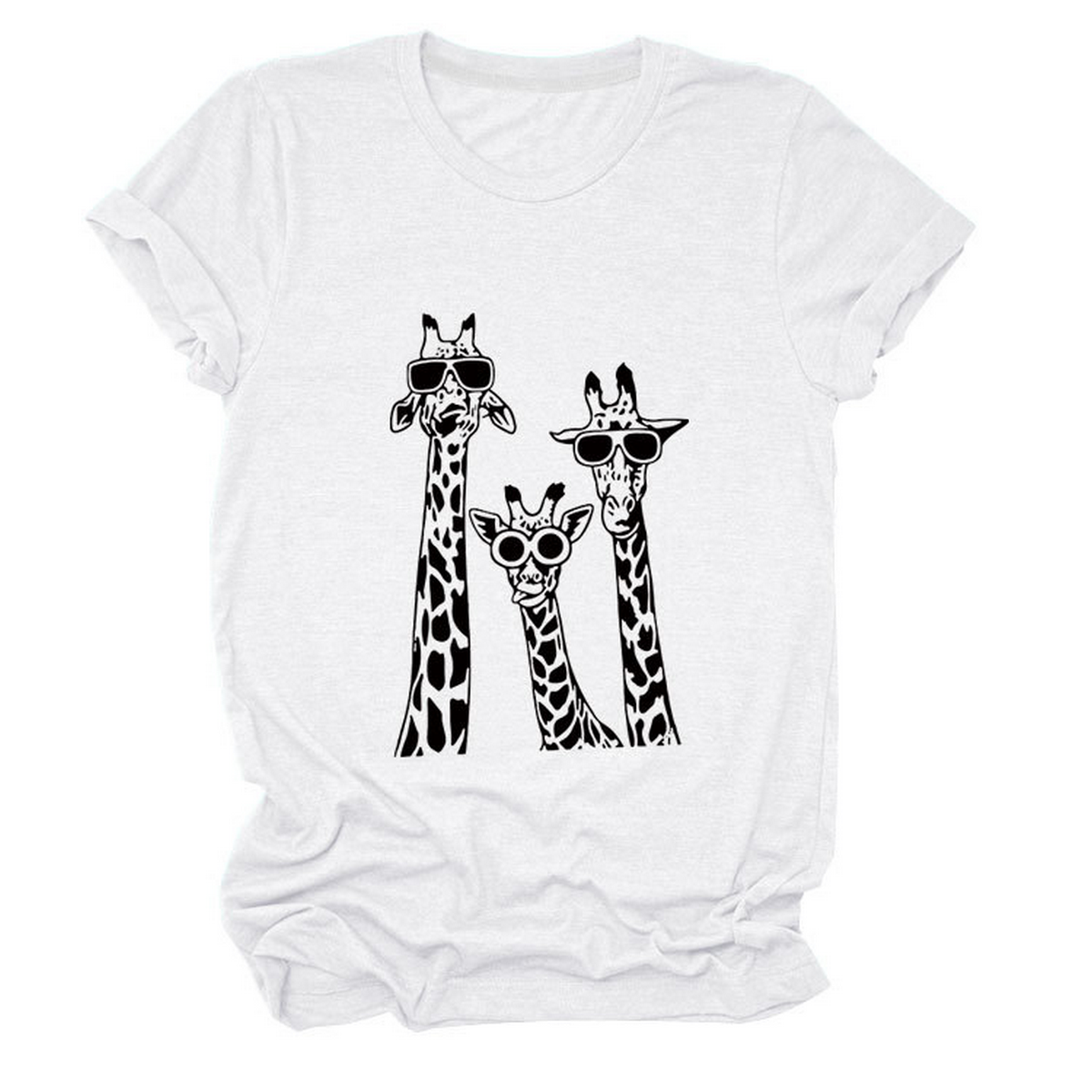 Women's Giraffe Print Casual Summer T-Shirt