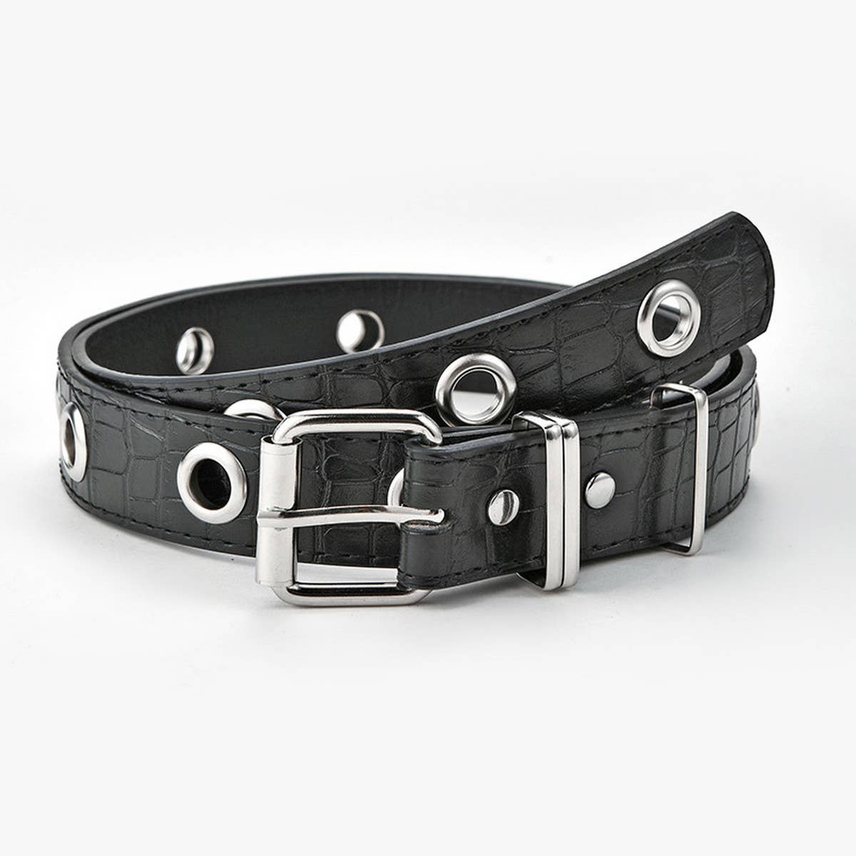 VERSATILE CASUAL BLACK CHAIN-DECORATED BELT_CWABE0573