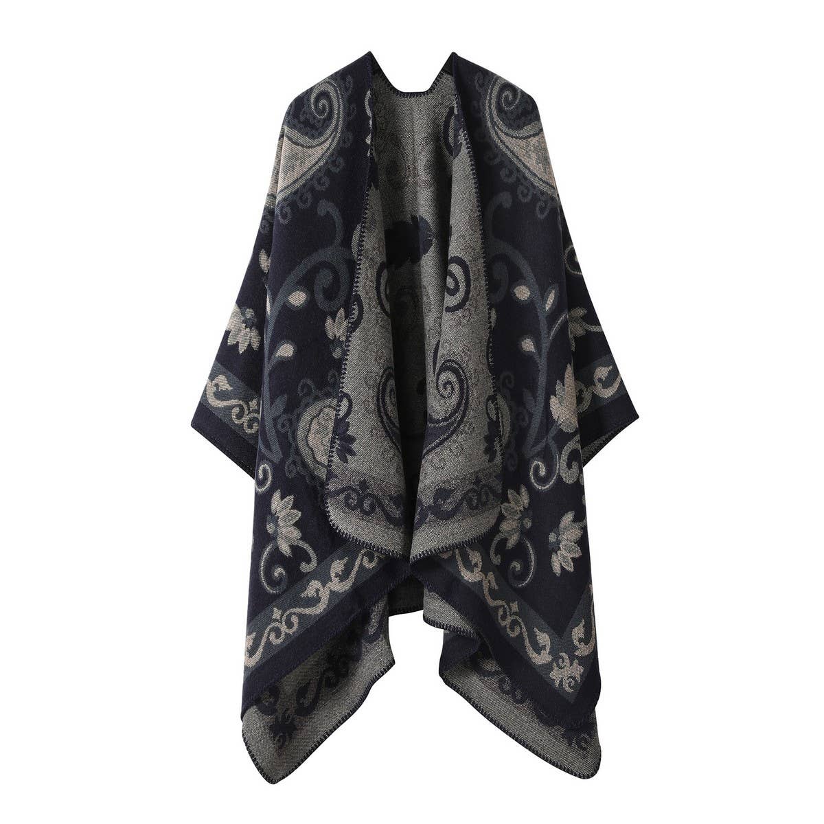CAPE DARK DOUBLE-SIDED WARM OUTER WEAR THICK SHAWL_CWASC2121