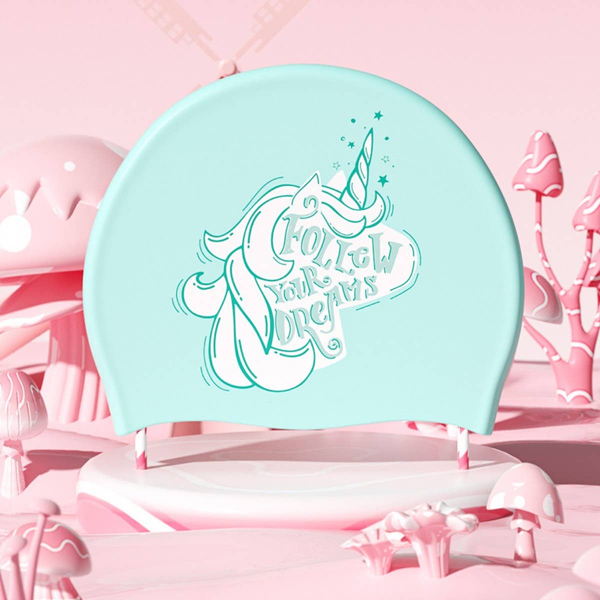 Kids Swim Cap Cartoon Cute Waterproof Silicone Hat