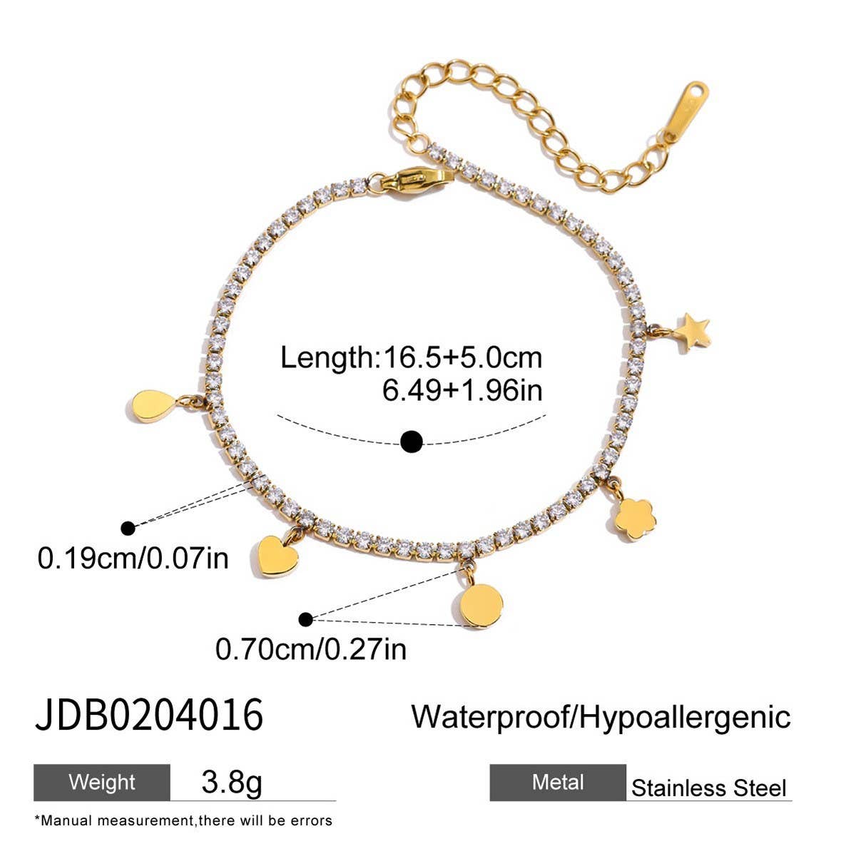 Luxury 18K Gold Star & Heart Zircon Necklace