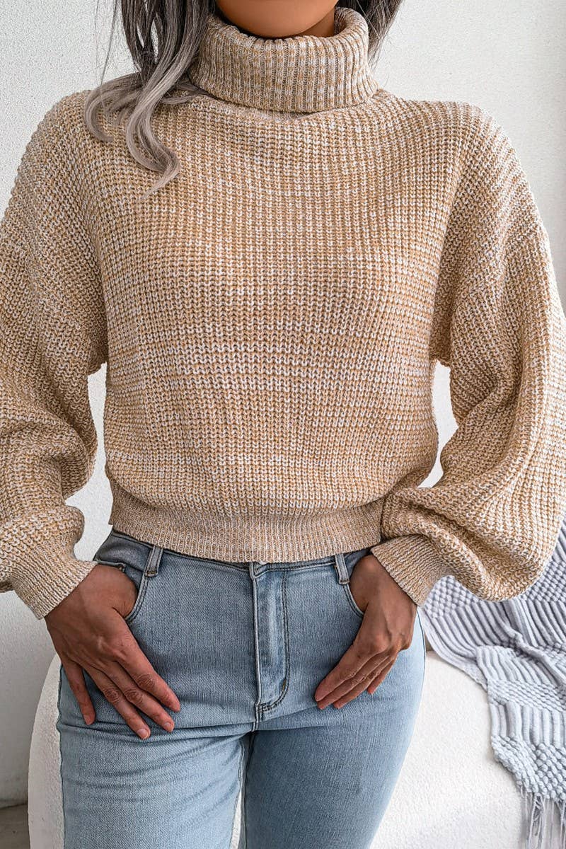 WOMEN LOOSE FIT CABLE KNITTED HIGH NECK SWEATER_CWOSWL0460