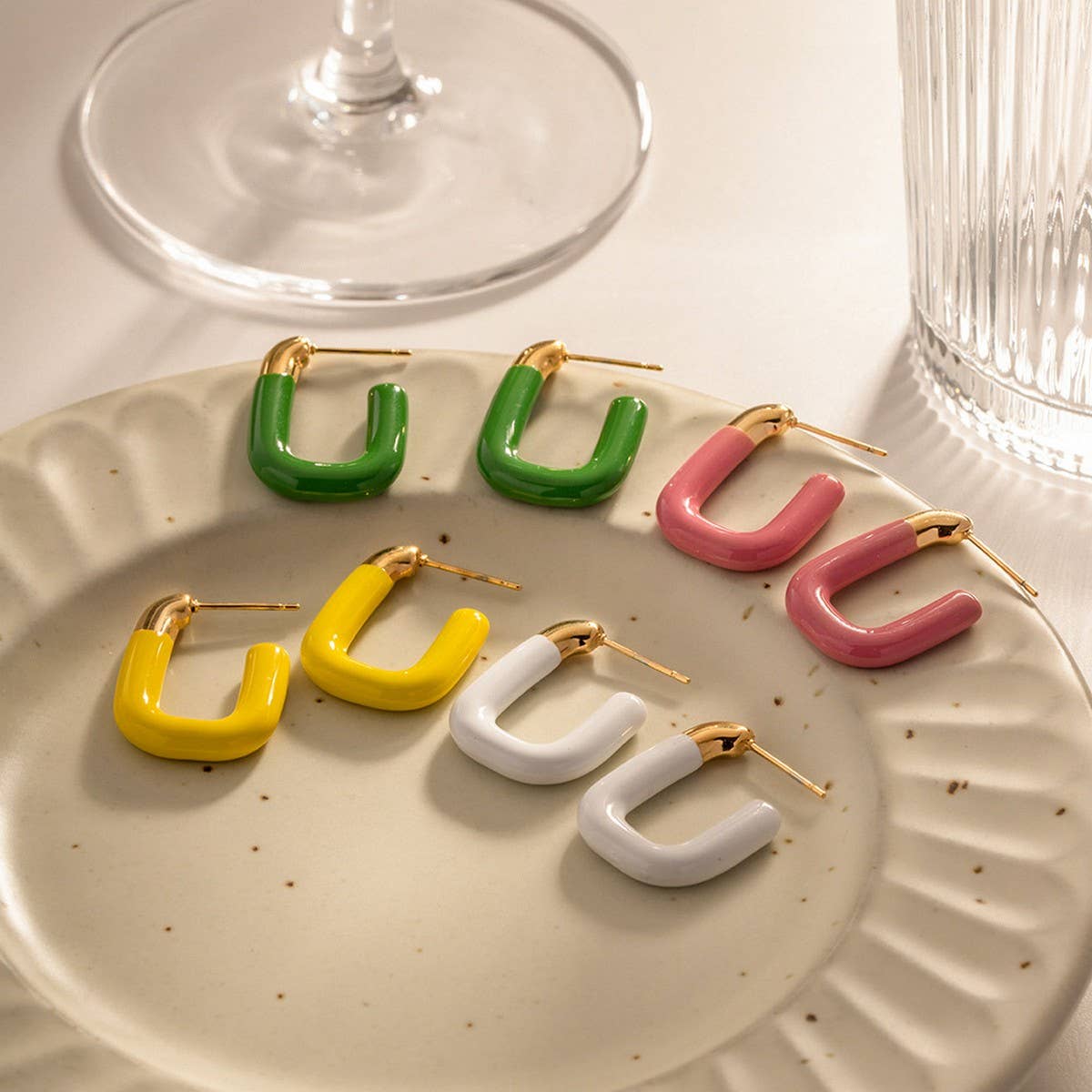 MACARON COLOR U-SHAPED VERSATILE EARRINGS