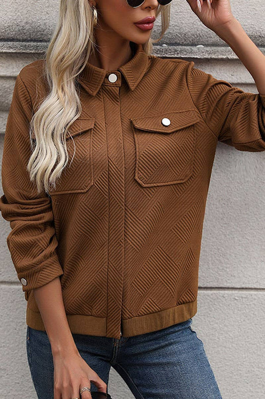 SOLID COLOR LONG SLEEVED ZIPPERED JACKET_CWOJA0709