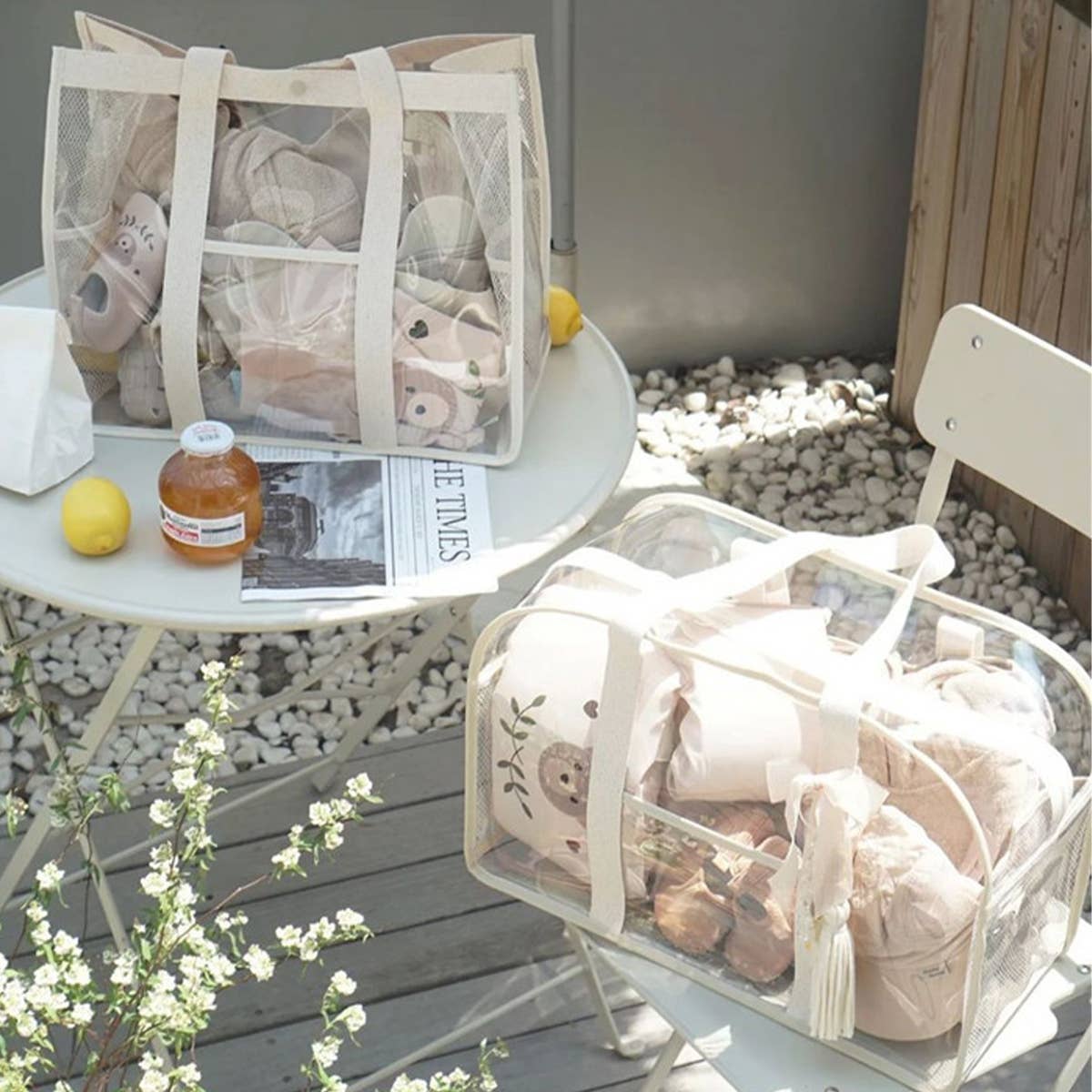 Clear PVC Beach Tote, Waterproof Travel Bag_CWAB1915