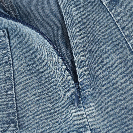 Womens Strappyless Denim Washed Maxi Dress