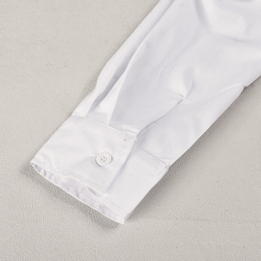 Long Sleeve Diamond Lapel Street Casual Shirt