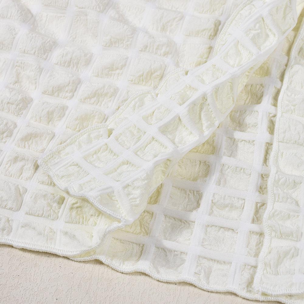 Womens Bubble Drawstring Apron Midi Skirt