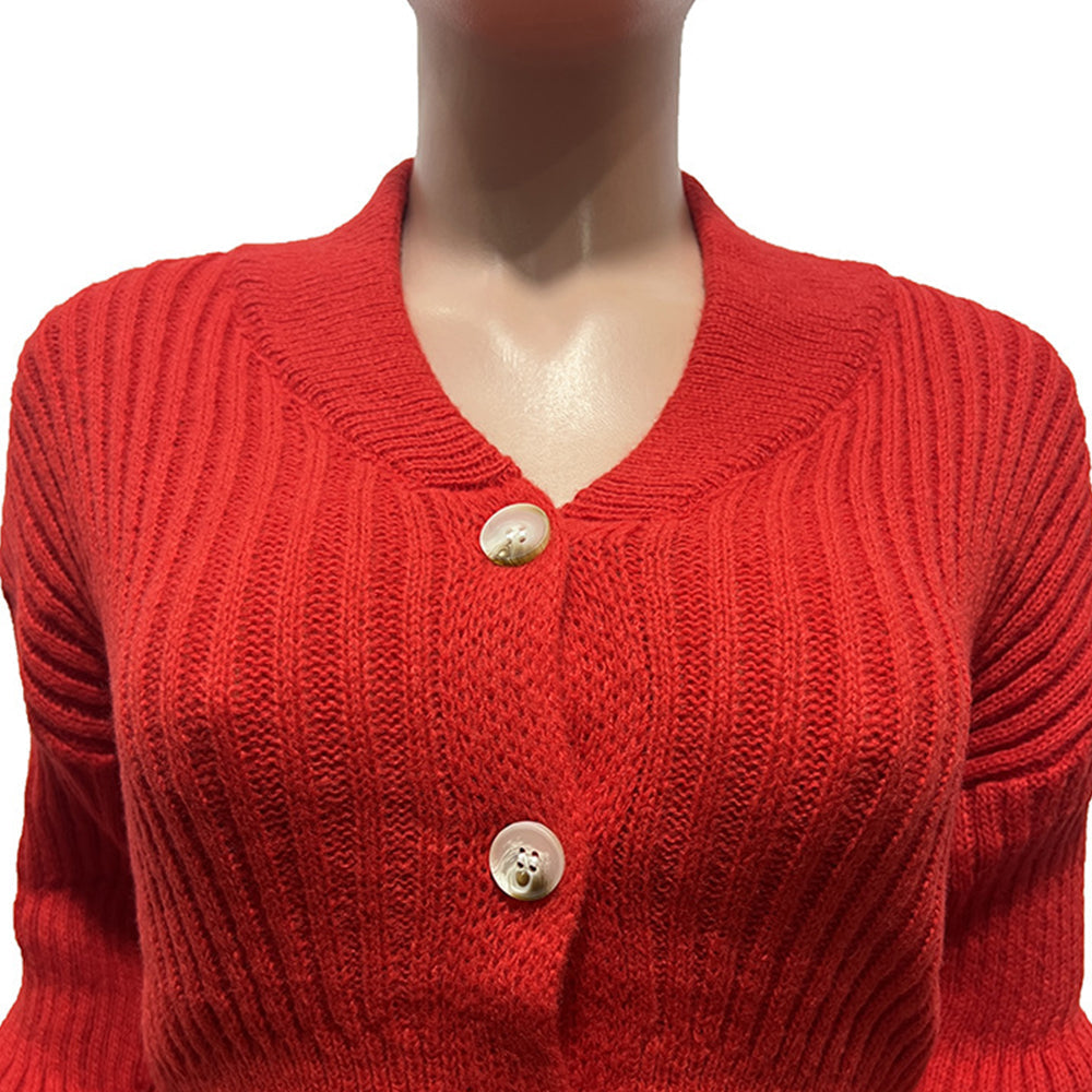 Hand Hook Lapel Cardigan Drawstring Shorts Suit