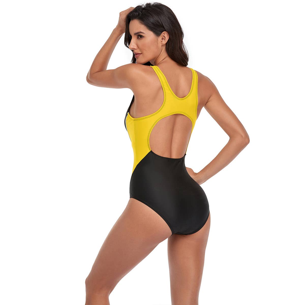 COLORBLOCK SPORT OPEN BACK ONE-PIECE SWIMSUIT