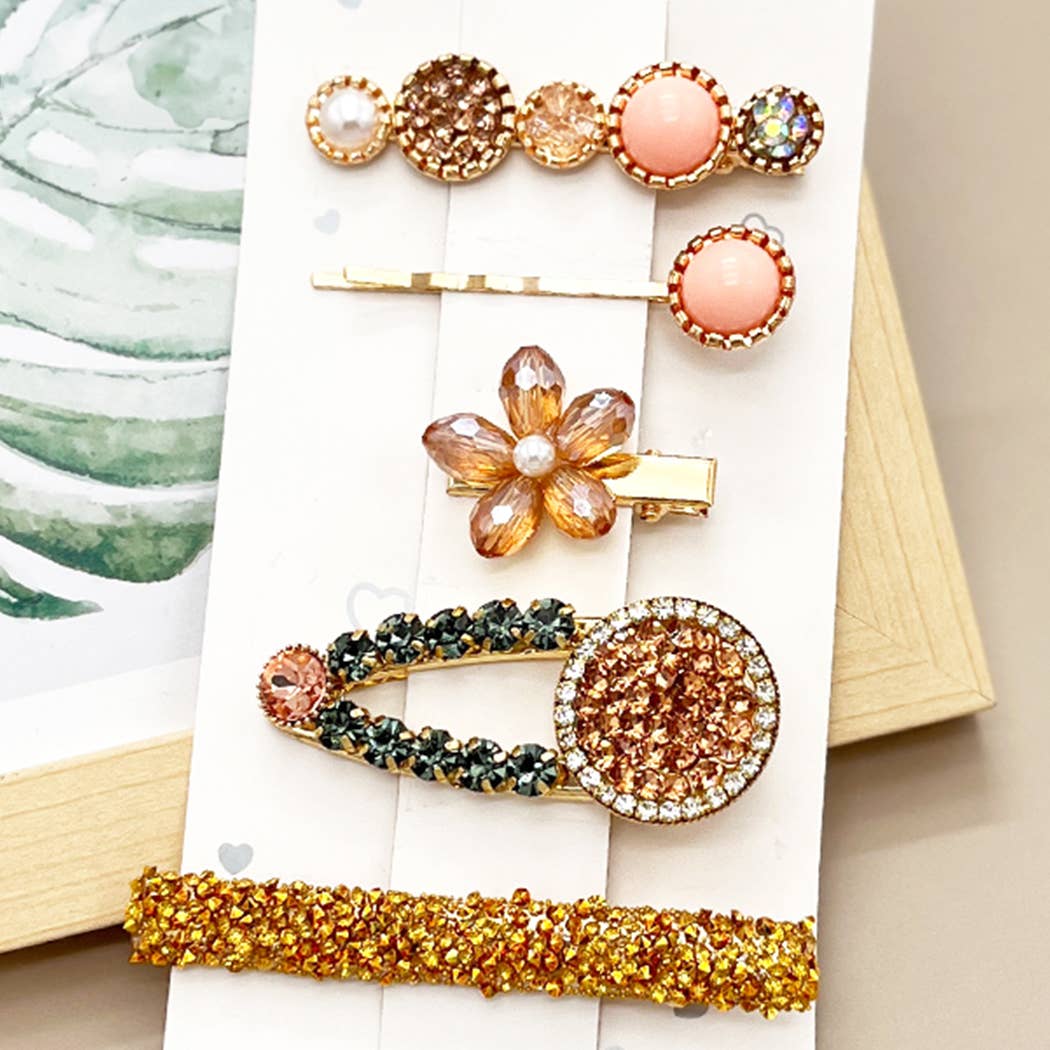 5PCS FAUX PEARL DECOR HAIR CLIP_CWAHA0162