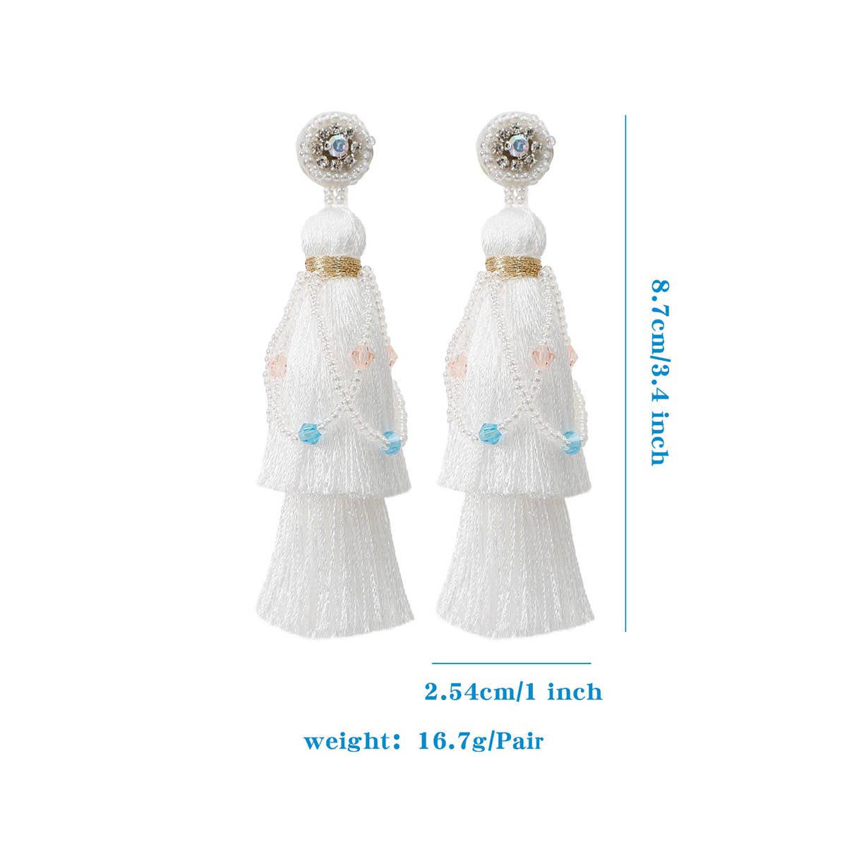 MINT MAMBO STYLE TRANSPARENT TASSEL EARRINGS
