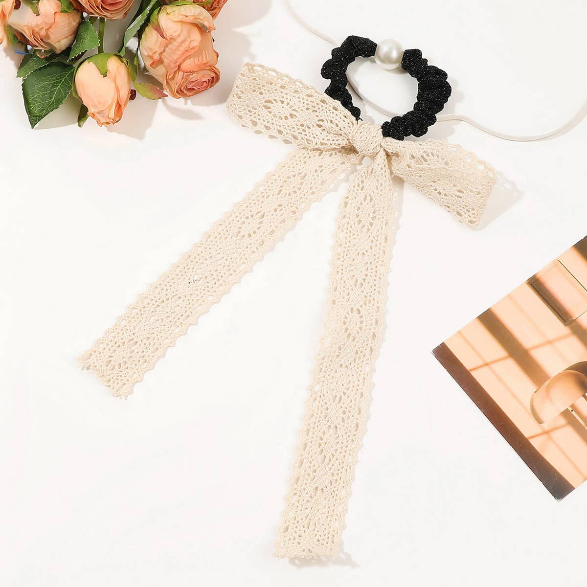 BOW HAIR BAND LACE RIBBON HAIR ROPE_CWAHA1648