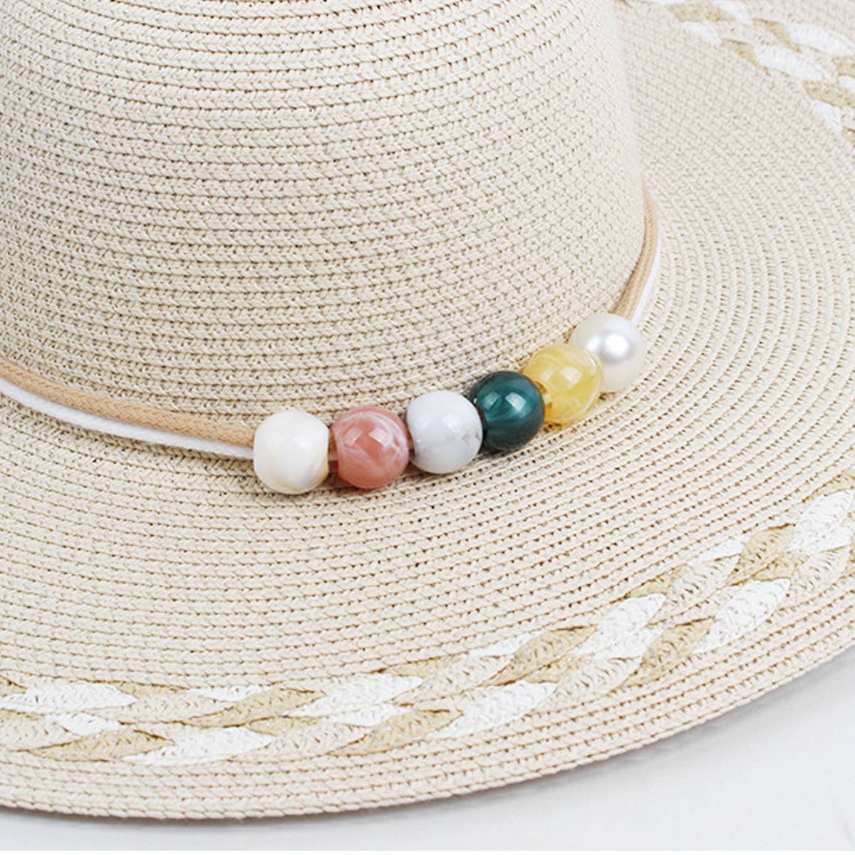 WOMEN PASTORAL STYLE VACATION STRAW HAT_CWAH1200