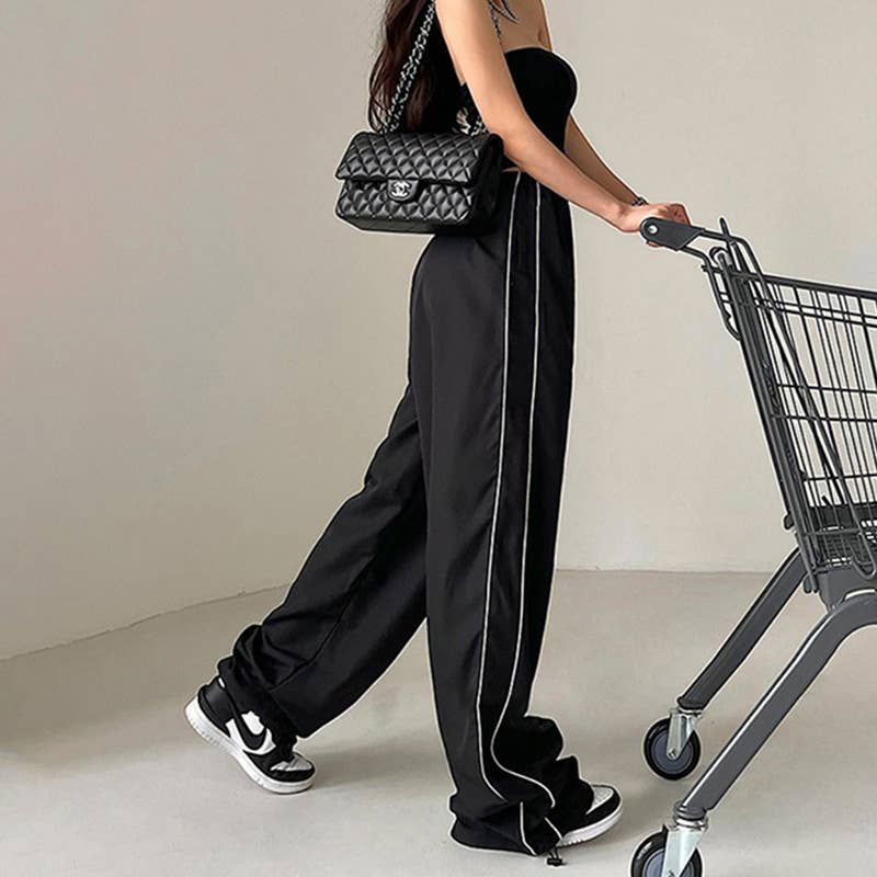Loose striped hip-hop sportswear pants