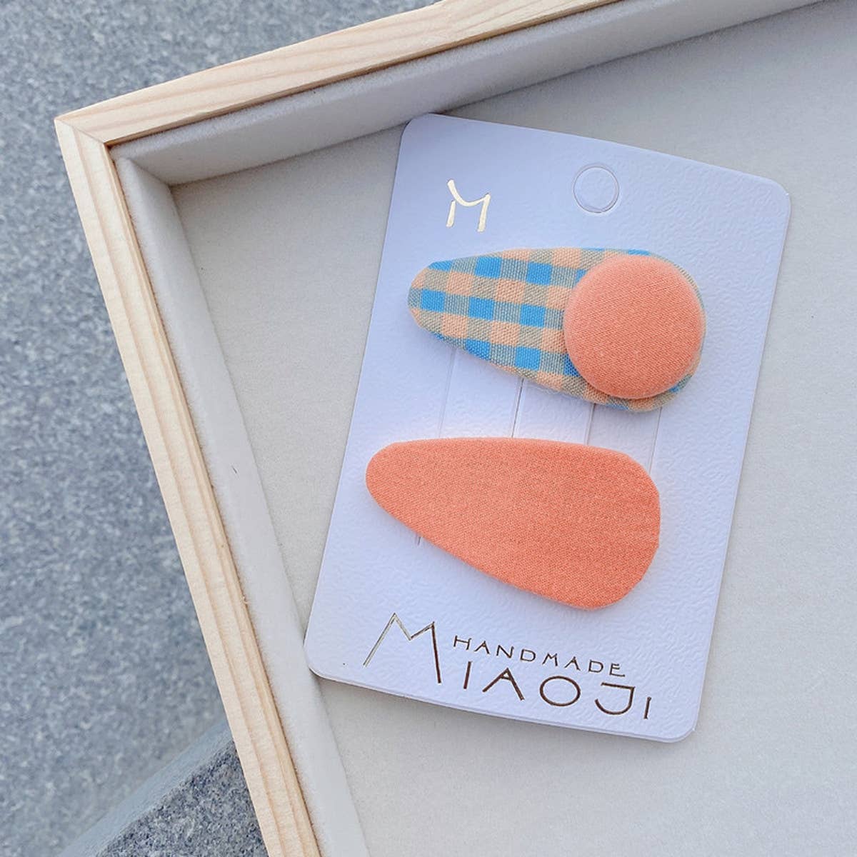 CHILDREN'S CUTE BUTTON PLAID HAIRPIN